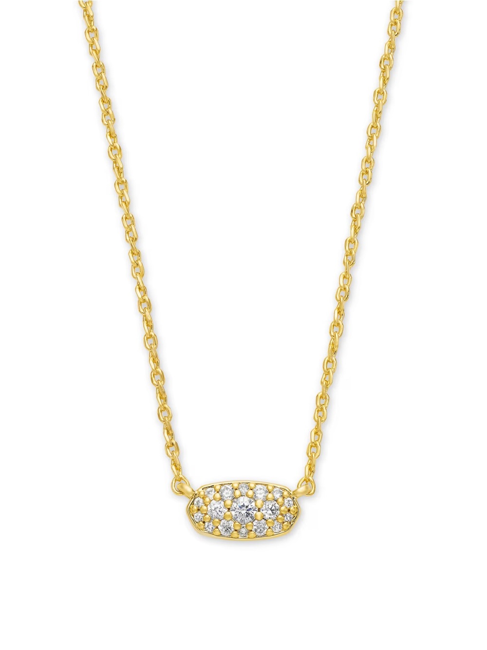 Kendra Scott Gold Pavé Oval Mini Pendant Necklace
